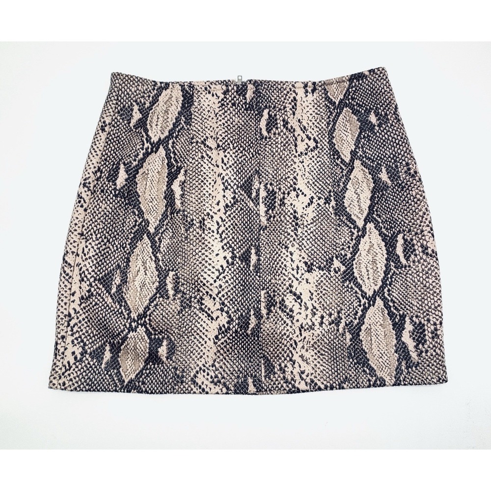 Pink Lily Brown Snakeskin Print Mini Skirt Size Medium